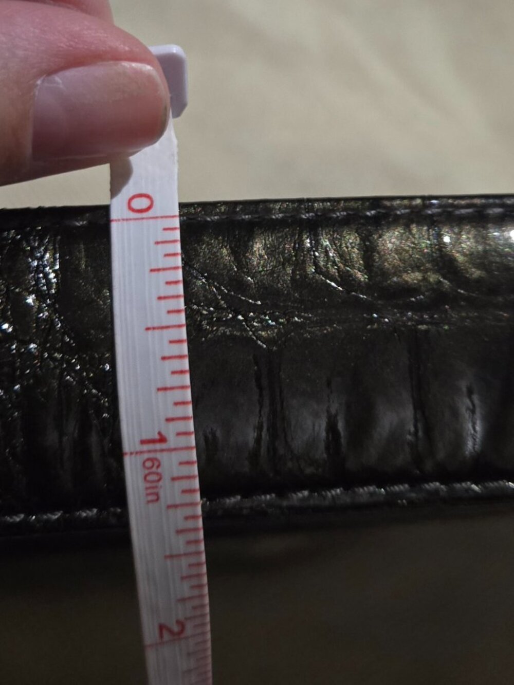 Anne Klein Black Genuine Leather Croc Embossed Frame Clutch Evening Bag - Picture 9 of 9